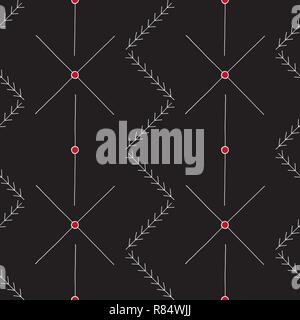 Hand drawn abstract seamless pattern. Geometrical minimalistic background in Scandinavian style. Elegant texture for surface designs, textiles, wrappi Stock Vector