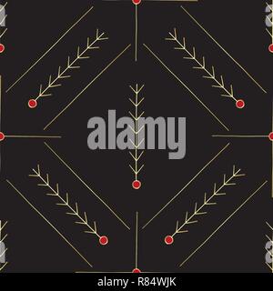 Hand drawn abstract seamless pattern. Geometrical minimalistic background in Scandinavian style. Elegant texture for surface designs, textiles, wrappi Stock Vector