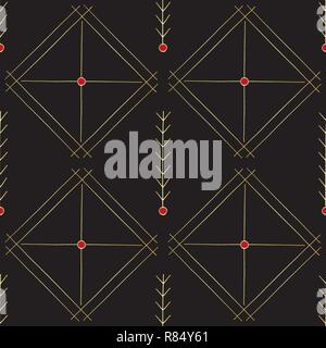 Hand drawn abstract seamless pattern. Geometrical minimalistic background in Scandinavian style. Elegant texture for surface designs, textiles, wrappi Stock Vector
