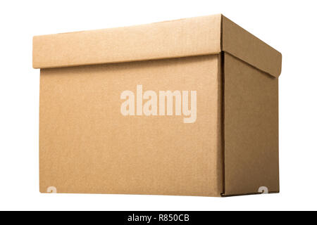 White archive cardboard box isolated on white background. White corrugated  carton box Stock Photo by ©Dmitry.Zimin 331410938