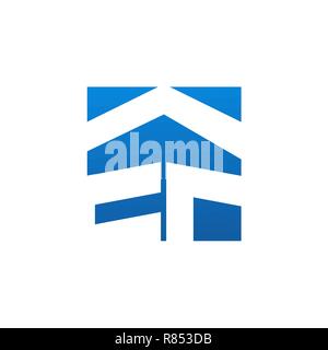 Abstract house logo design template. Colorful sign. Universal vector icon Stock Vector