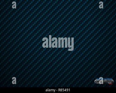Vector blue carbon fiber volume background. Abstract decoration cloth material wallpaper with shadow for car tuning or service. Stock Vector