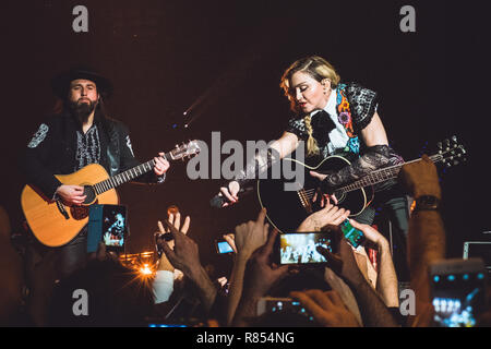 The American singer Madonna performing live on stage in Berlin for her 'Rebel Heart' world tour 2015 Photo: Alessandro Bosio/Alamy Stock Photo