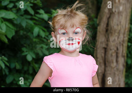 blond girl with face painting Stock Photo