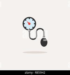 Colored medical tonometer icon on a white background. Blood pressure check. Vector illustration Stock Vector