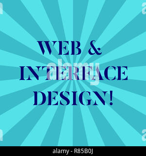 Word writing text Web And Interface Design. Business concept for Website designers online sites developing Sunburst photo Two Tone Explosion Blank Tex Stock Photo