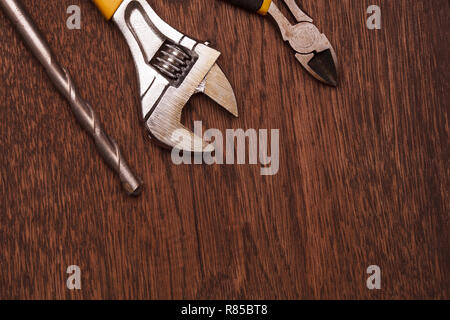 Instruments on wooden table Stock Photo