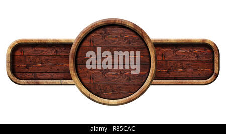 Circle wooden sign, illustration. Stock Photo