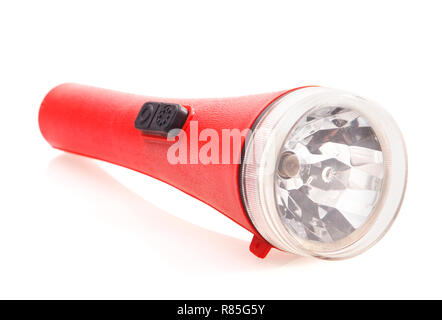 Red torch light on white background Stock Photo