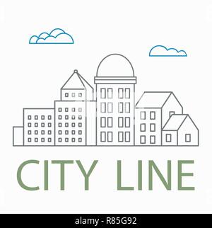 Line linear urban city landscape Stock Vector
