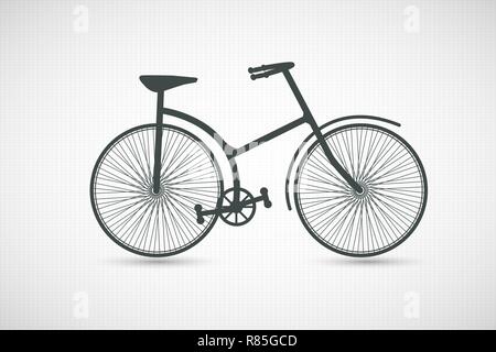 Vintage retro bicycle illustration silhouette Stock Vector