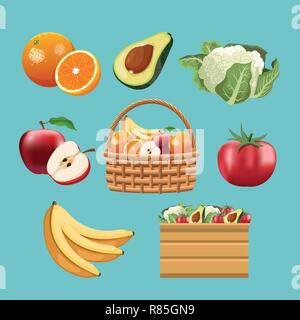 Fruits and vegetables Stock Vector