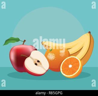 sweet fruits food Stock Vector