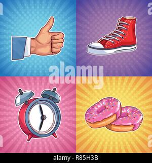 Pop art cartoons Stock Vector