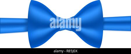 Blue ribbon bow wrapping. Bow tie Stock Vector