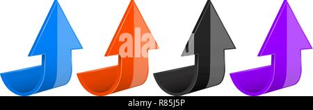Arrows. Colored moving up 3d icons Stock Vector