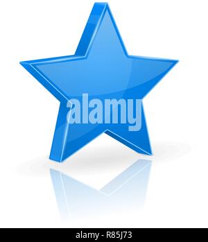 Blue star with reflection Stock Vector