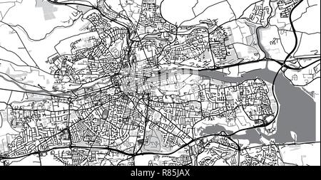 Urban vector city map of Cork, Ireland Stock Vector