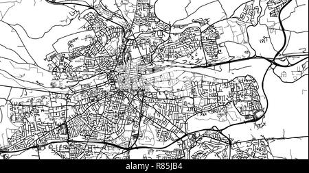 Urban vector city map of Cork, Ireland Stock Vector