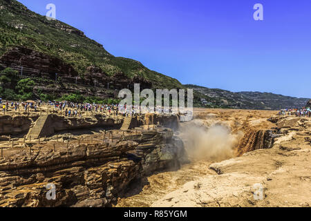 December 13, 2018 - Linfen, Linfen, China - Linfen, CHINA-Scenery of Hukou Waterfall at Yellow River in northwest ChinaÃ¢â‚¬â„¢s Shanxi Province. (Credit Image: © SIPA Asia via ZUMA Wire) Stock Photo