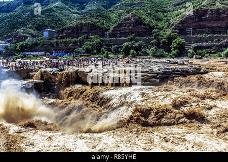 December 13, 2018 - Linfen, Linfen, China - Linfen, CHINA-Scenery of Hukou Waterfall at Yellow River in northwest ChinaÃ¢â‚¬â„¢s Shanxi Province. (Credit Image: © SIPA Asia via ZUMA Wire) Stock Photo