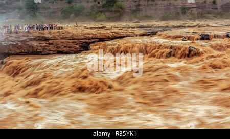 December 13, 2018 - Linfen, Linfen, China - Linfen, CHINA-Scenery of Hukou Waterfall at Yellow River in northwest ChinaÃ¢â‚¬â„¢s Shanxi Province. (Credit Image: © SIPA Asia via ZUMA Wire) Stock Photo