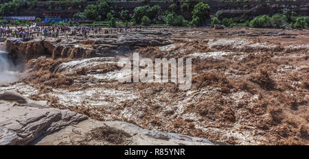 December 13, 2018 - Linfen, Linfen, China - Linfen, CHINA-Scenery of Hukou Waterfall at Yellow River in northwest ChinaÃ¢â‚¬â„¢s Shanxi Province. (Credit Image: © SIPA Asia via ZUMA Wire) Stock Photo