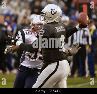 New England Patriots linebacker Rosevelt Colvin celebrates after