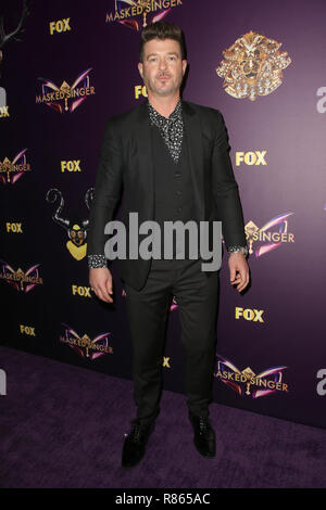 West Hollywood, Ca. 13th Dec, 2018. Robin Thicke at The Masked Singer Premiere at The Peppermint Club in West Hollywood, California on December 13, 2018. Credit: Faye Sadou/Media Punch/Alamy Live News Stock Photo