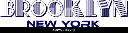 Brooklyn New York City Urban Typography for Silk Screen Print Apparel Modern Design. Stock Vector