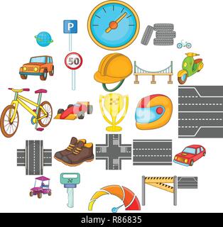 Great road icons set, isometric style Stock Vector
