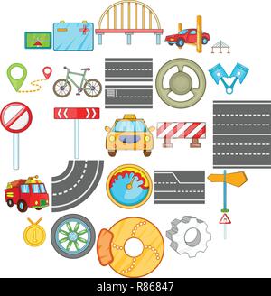Excellent road icons set, isometric style Stock Vector