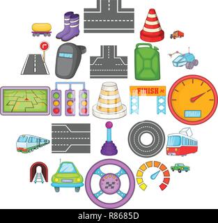 Fix the road icons set, isometric style Stock Vector