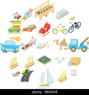 Water carriage icons set, isometric style Stock Vector