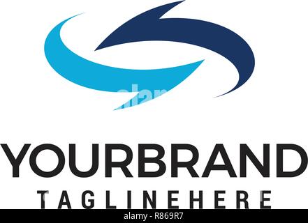 Arrows rotate Logo Design Template Stock Vector