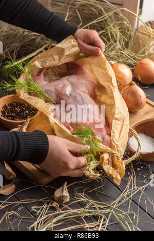rabbit and potato roast Stock Photo