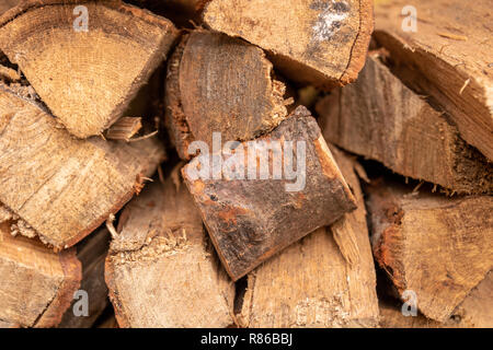 large stacks of firewood. ready to make a fire at a fireplace giving warmth.