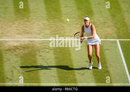 Kristina Mladenovic of France in action during the Wimbledon Championships 2018 Stock Photo