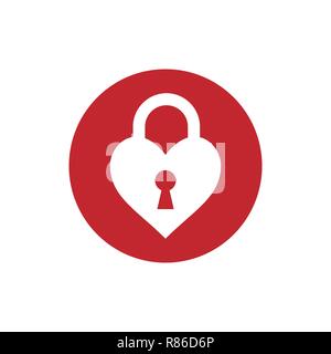 Heart, keyhole, love icon. Vector illustration, flat design. Stock Vector