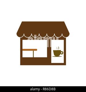 Commerce, coffee shop, store icon. Vector illustration. Stock Vector