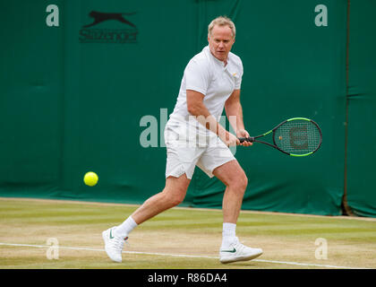 Tennis legend Patrick McEnroe during the Wimbledon Championships 2018 Stock Photo