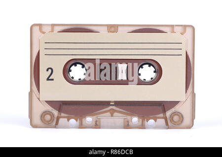 old cassete tape on white background Stock Photo