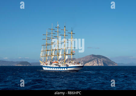 Royal Clipper from Star Clipper Strait of Bonafaccio Stock Photo