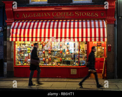 Algerian Coffee Stores in Old Compton Street Soho central London. The store has been open since 1887 selling coffees and teas Stock Photo