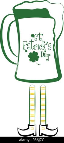 Green beer glass with elven legs Stock Vector