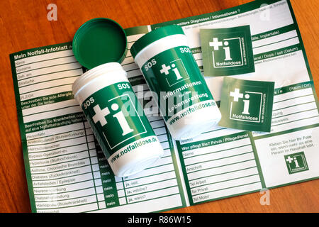 Germany: The green and white emergency box contains for the rescue team all  important and emergency