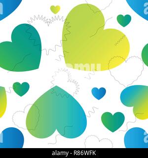 Love Actually vector colorful seamless pattern. Color transitions and simple shape, trend 2019 Stock Vector