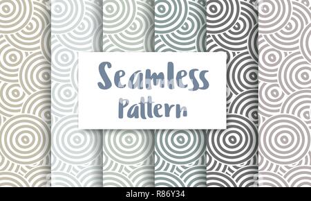 Seamless circles abstract pattern repeating tiles backdrop background Stock Vector