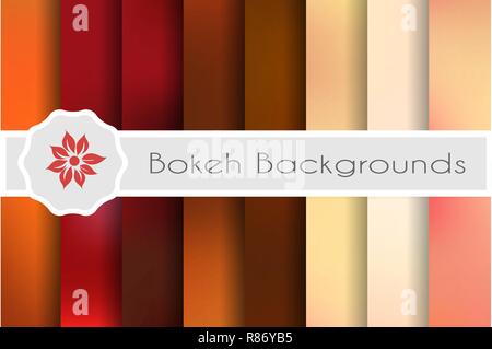Bokeh backgrounds set of decorative backdrops for design and craftwork craftsmanship Stock Vector