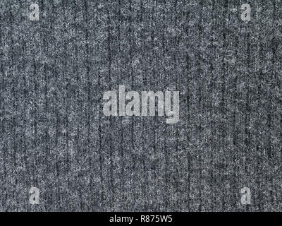 Heather grey ribbed knitted polyamide polyacryl and wool mix cold weather clothes fabric swatch Stock Photo
